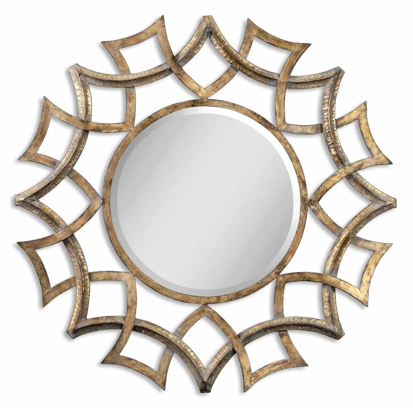 Demarco Round Antique Gold Mirror