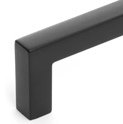 Diversa Matte Black 3-3/4" (96mm) Square Edge Solid Cabinet Bar Pull - 10 PACK