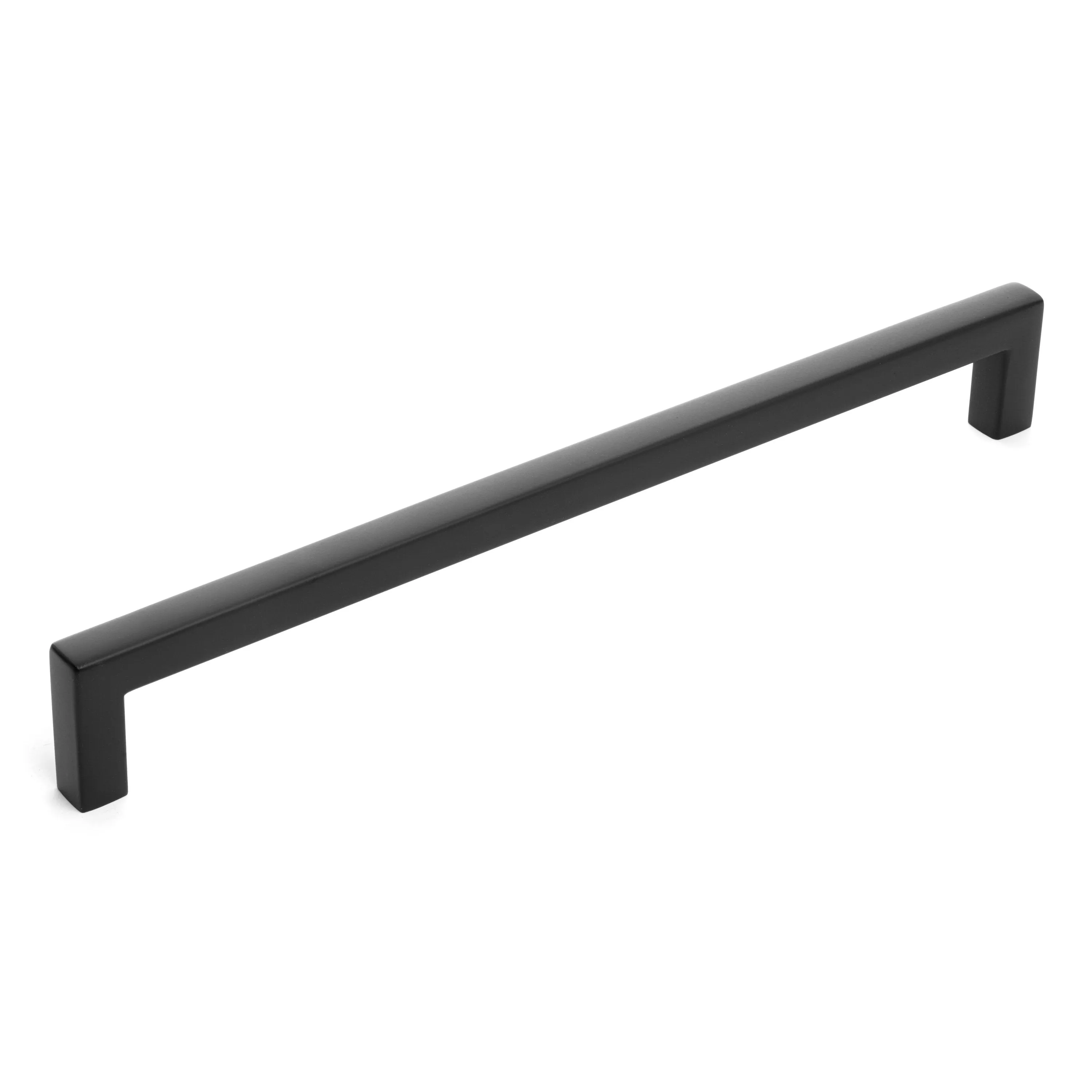 Diversa Matte Black 7-1/2" (192mm) Square Edge Solid Cabinet Bar Pull - 10 PACK