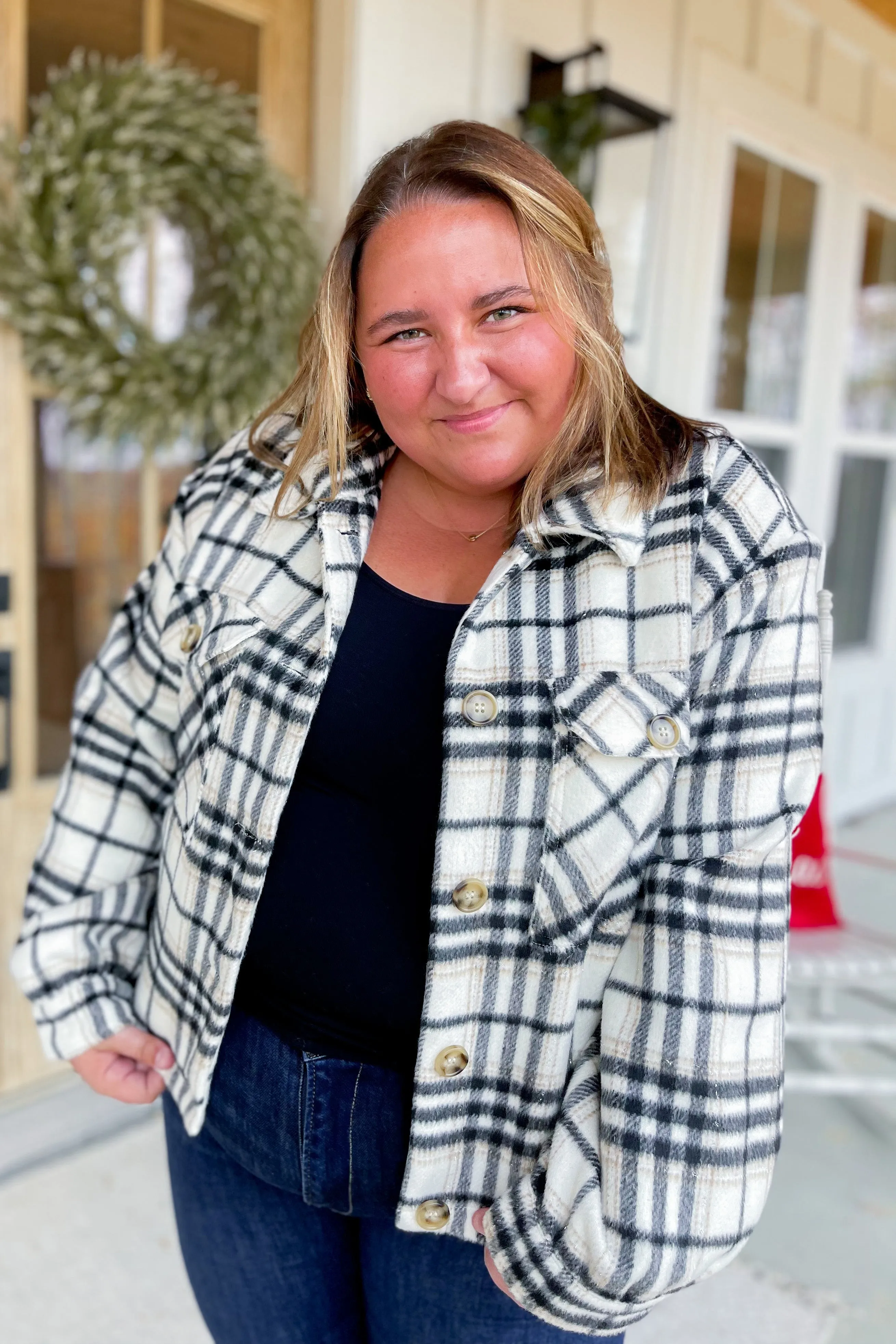 *DOORBUSTER* Bolton Long Sleeve Plaid Coat [S-3X]