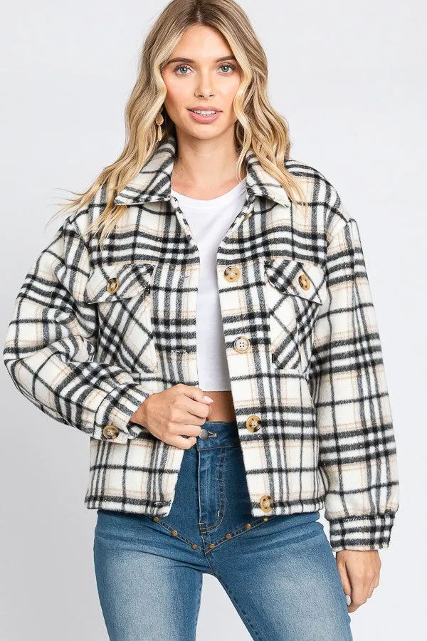 *DOORBUSTER* Bolton Long Sleeve Plaid Coat [S-3X]