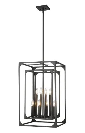 Easton Eight Light Chandelier in Matte Black