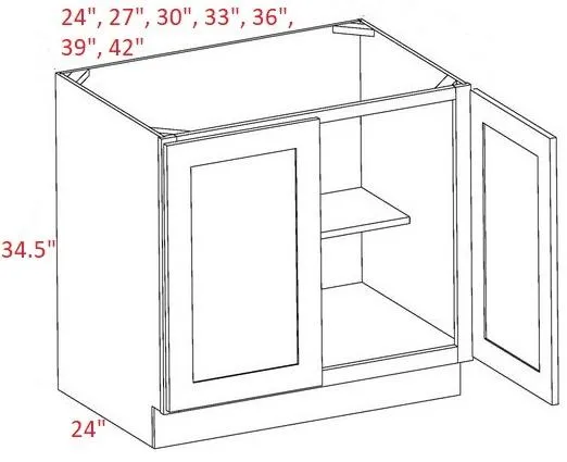 EB10-B24-FH Elegant White Assembled 24" Base Cabinet