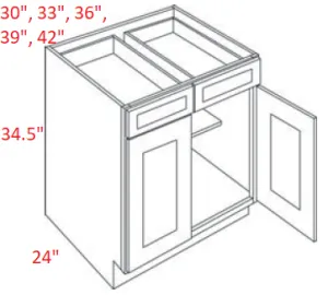 EB22-B33 Elegant Dove Assembled 33" Base Cabinet