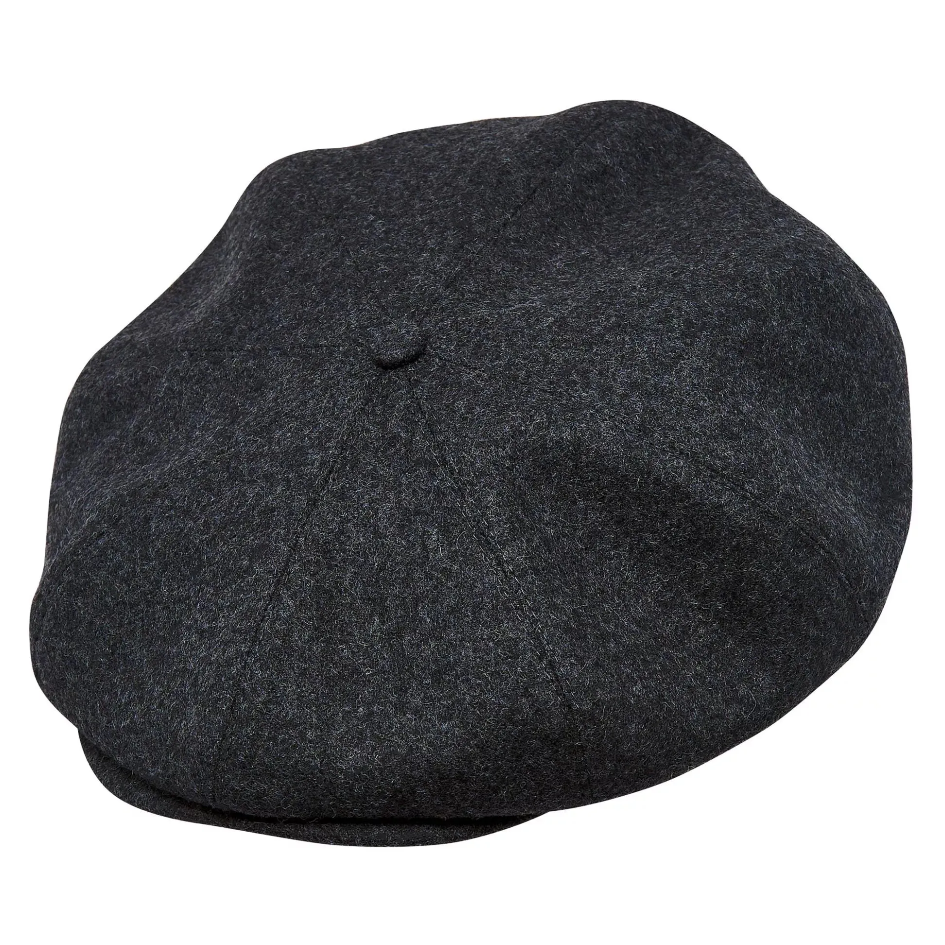 Eight Piece Wool Newsboy Cap-Dark Grey