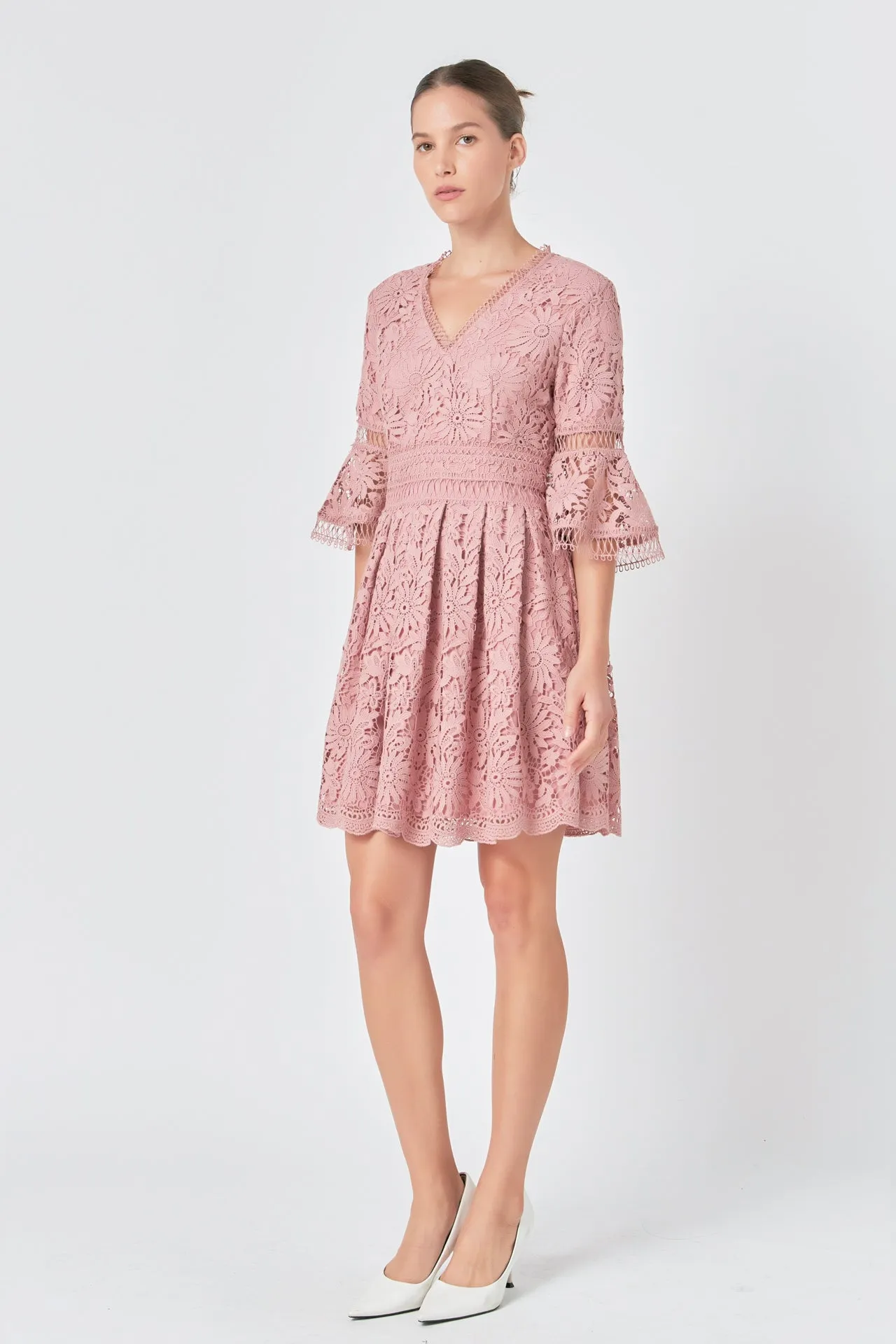 Endless Rose - All of Lace Bell Sleeve Dress