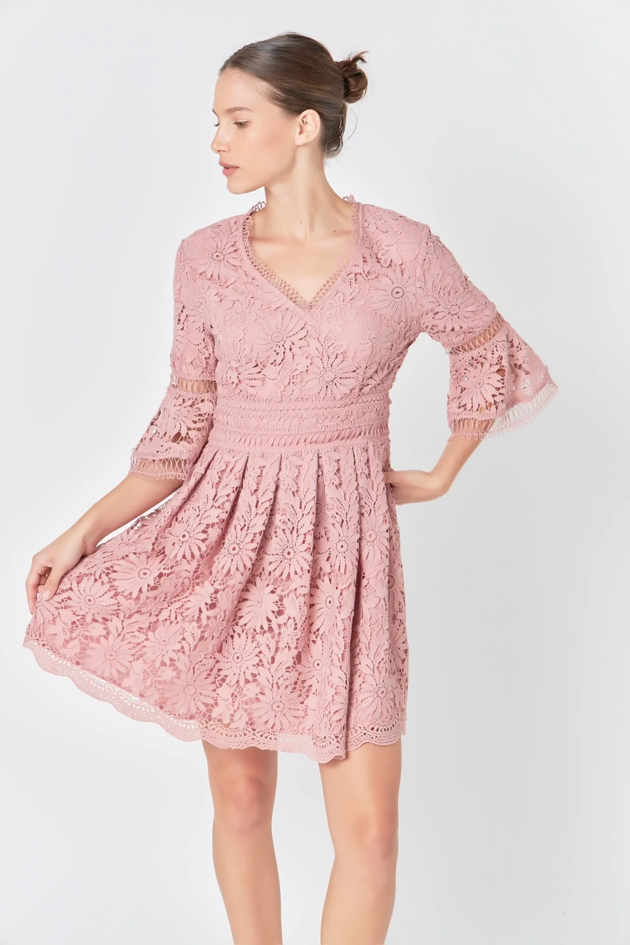 Endless Rose - All of Lace Bell Sleeve Dress