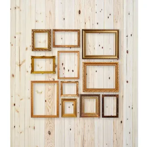 Frames on Pine Planks Printed Backdrop