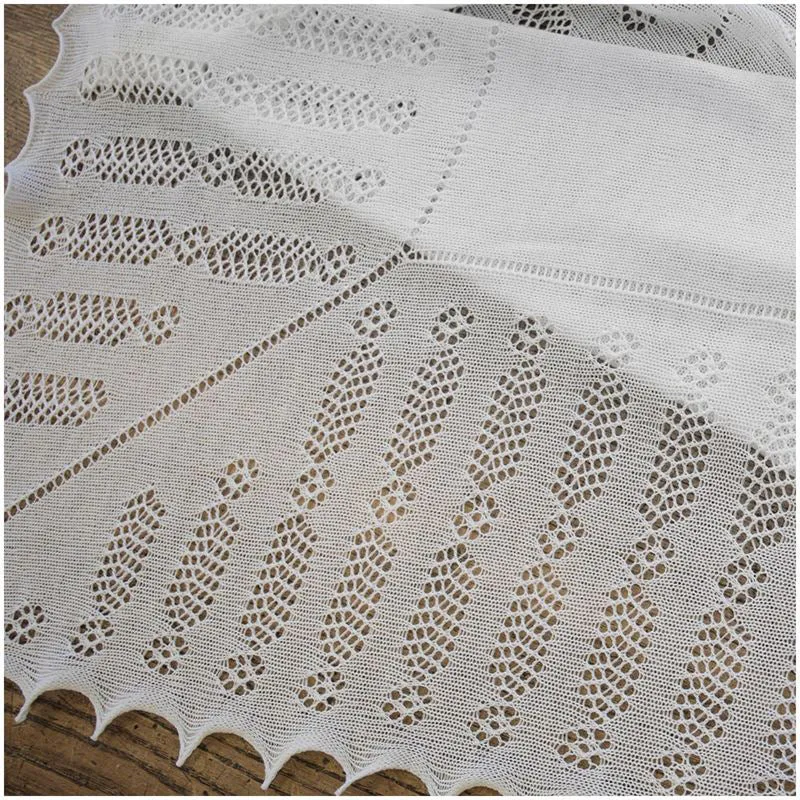 G.H.Hurt & Son Nottingham Lace Knitted Baby Shawl - Ivory White