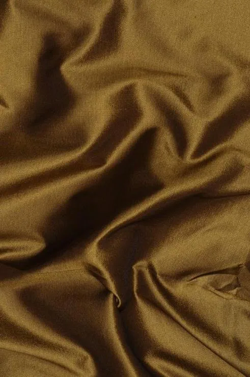 Golden Rust Brown Taffeta Silk Fabric