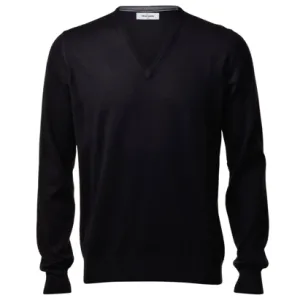 Gran Sasso Classic Merino V Neck Black