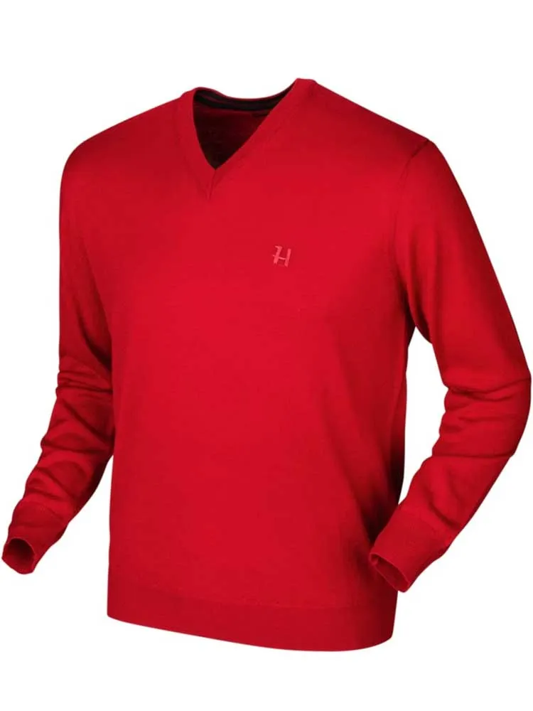 HARKILA Glenmore Pullover - Mens Merino Knitwear - Jester Red