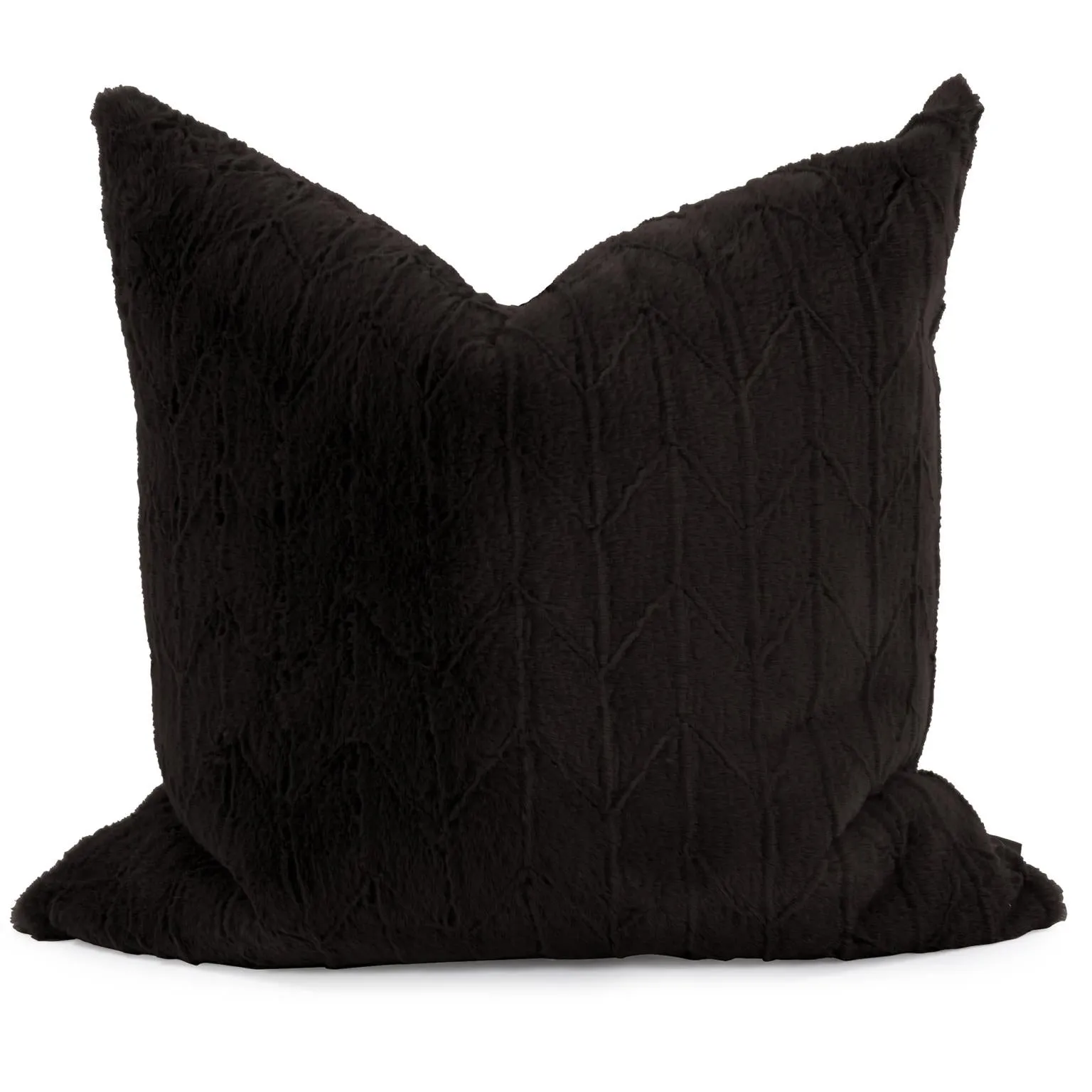 Howard Elliott Collection 24 x 24 Angora Ebony Pillow  - Poly Insert