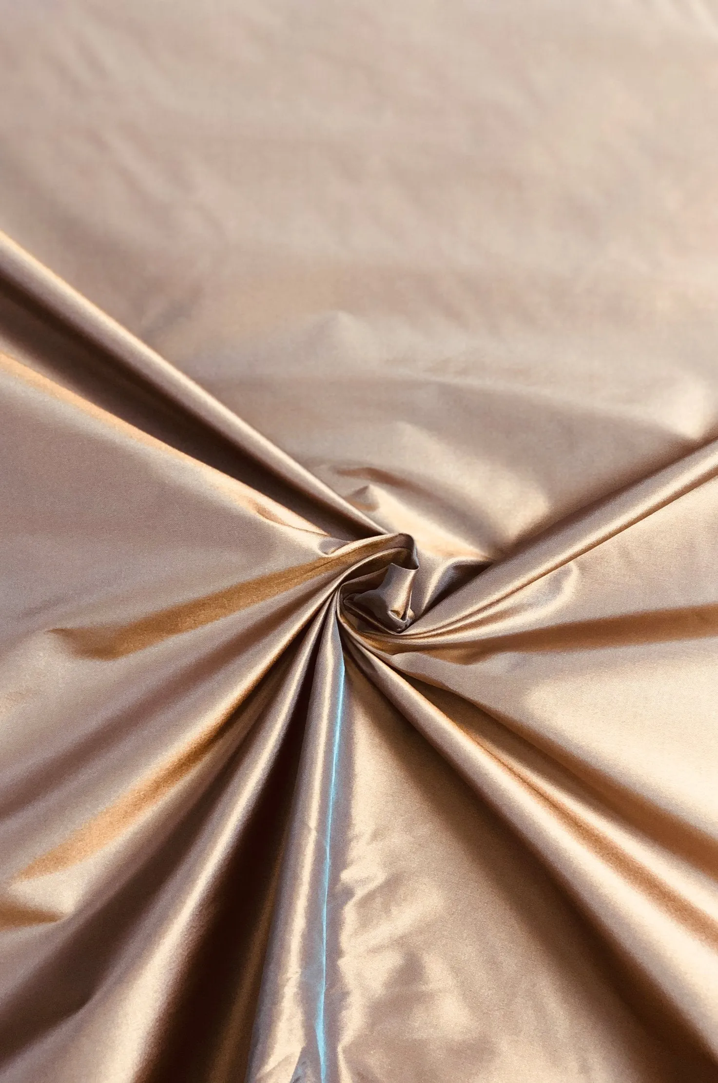 Iridescent Apricot/Gray Taffeta Silk Fabric