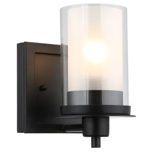 Juno Matte Black 1 Light Wall Sconce / Bathroom Fixture