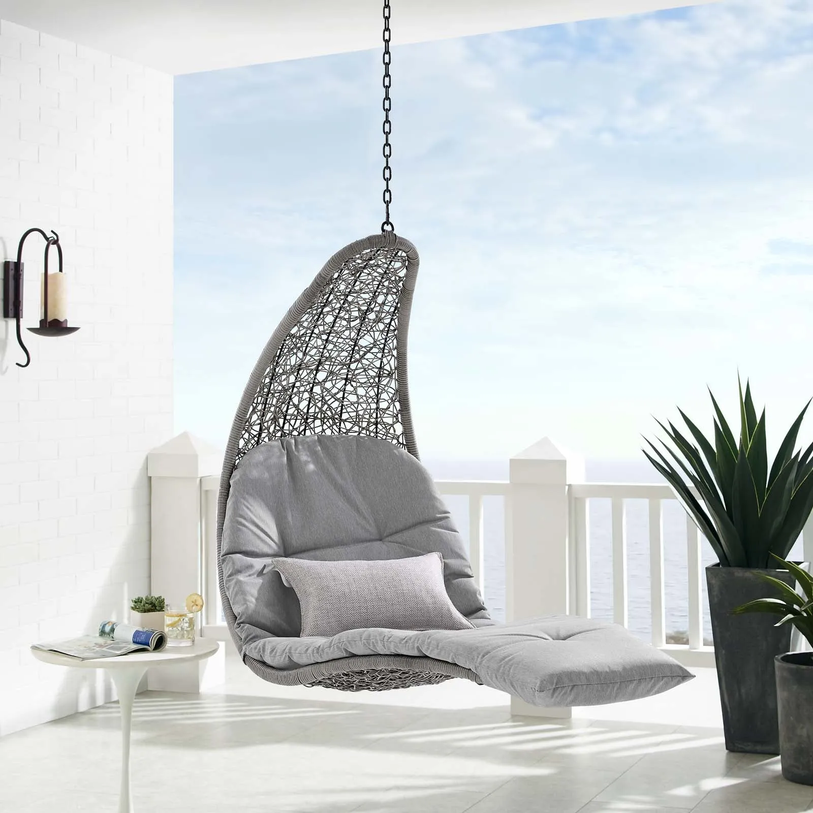 Landscape Hanging Chaise Lounge Outdoor Patio Swing Chair