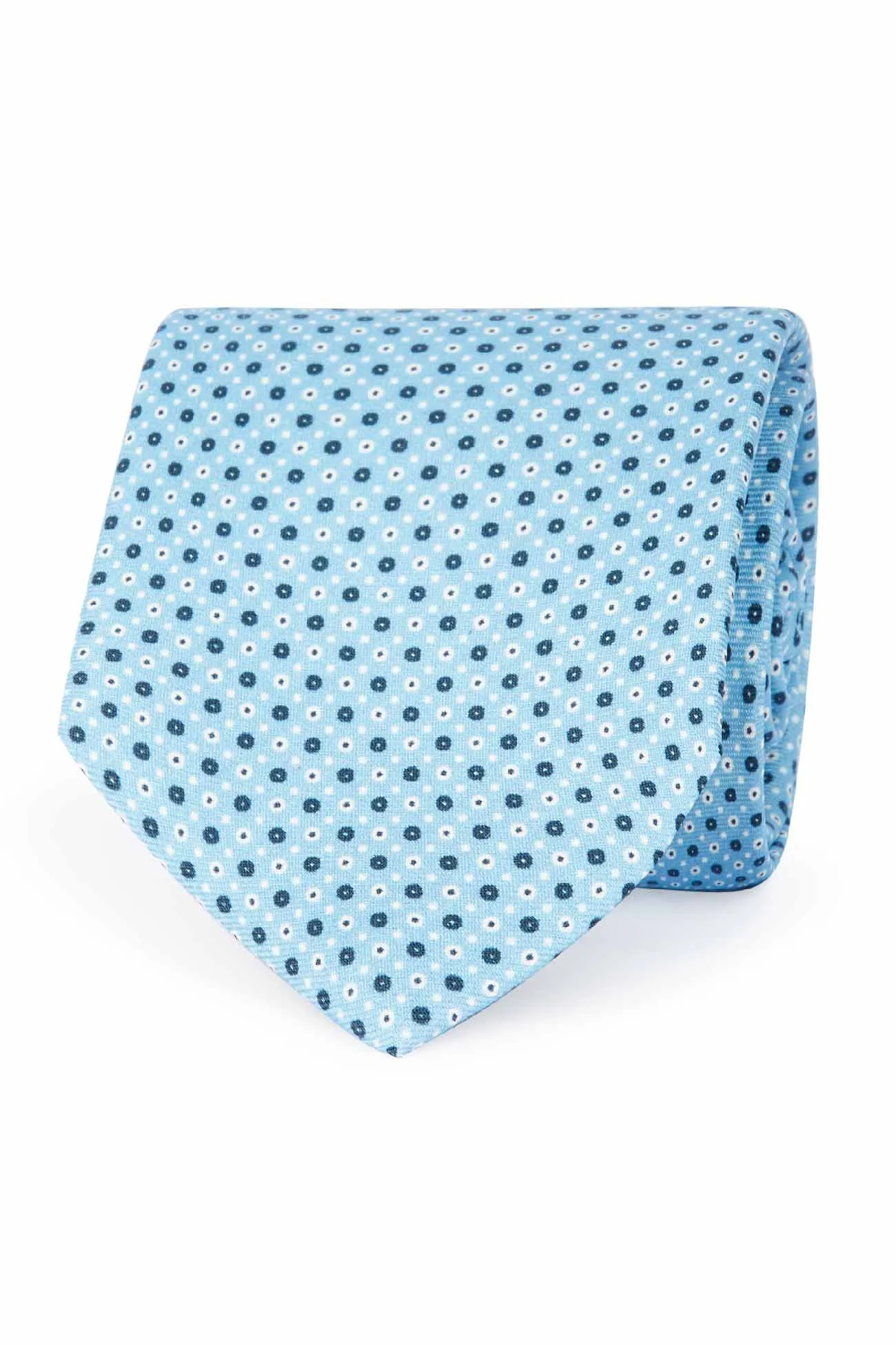 Light blue printed tie with micro dots design