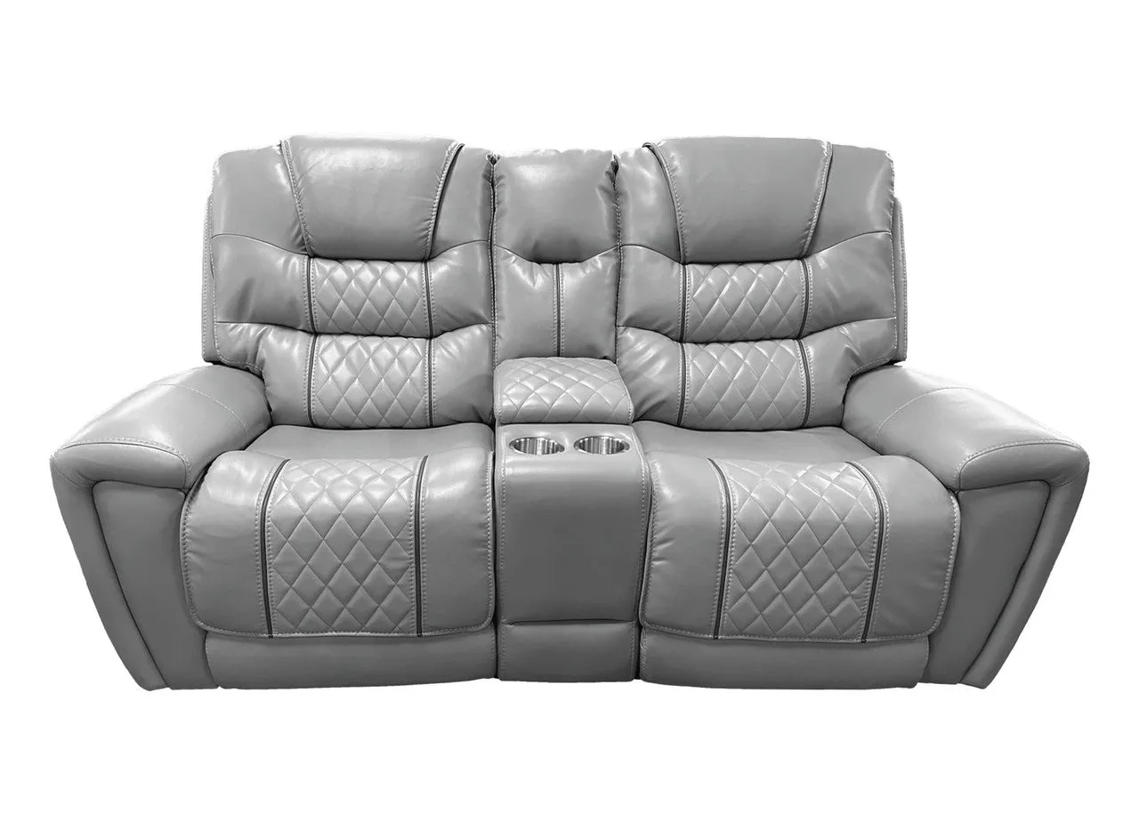 Light Gray & Cream Sofa and Glider Loveseat Set by Corinthian