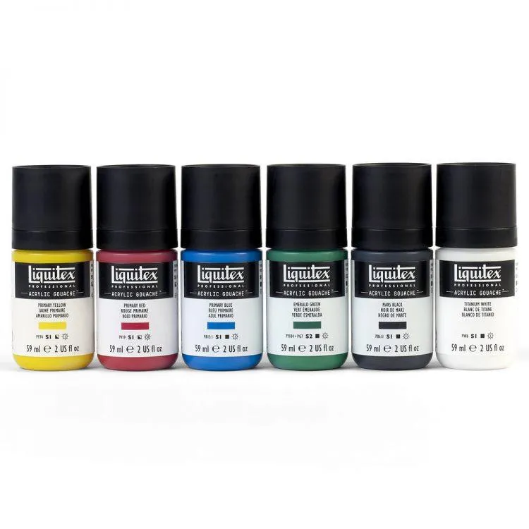 Liquitex Professional Acrylic Gouache Primary Set 6 x 59ml