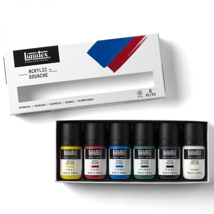 Liquitex Professional Acrylic Gouache Primary Set 6 x 59ml