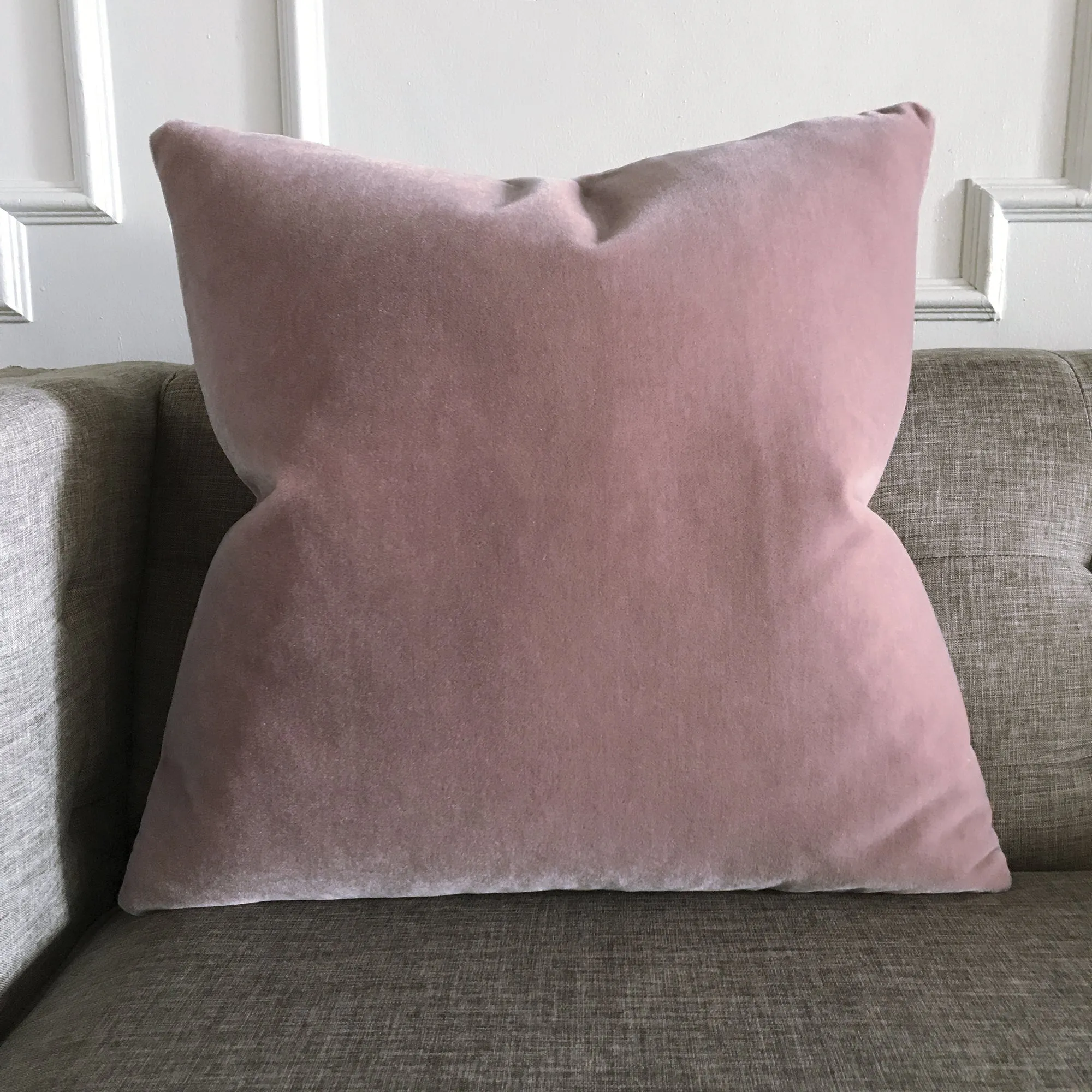 Luxury Mohair Euro Sham in Minstrel Rose 27x27