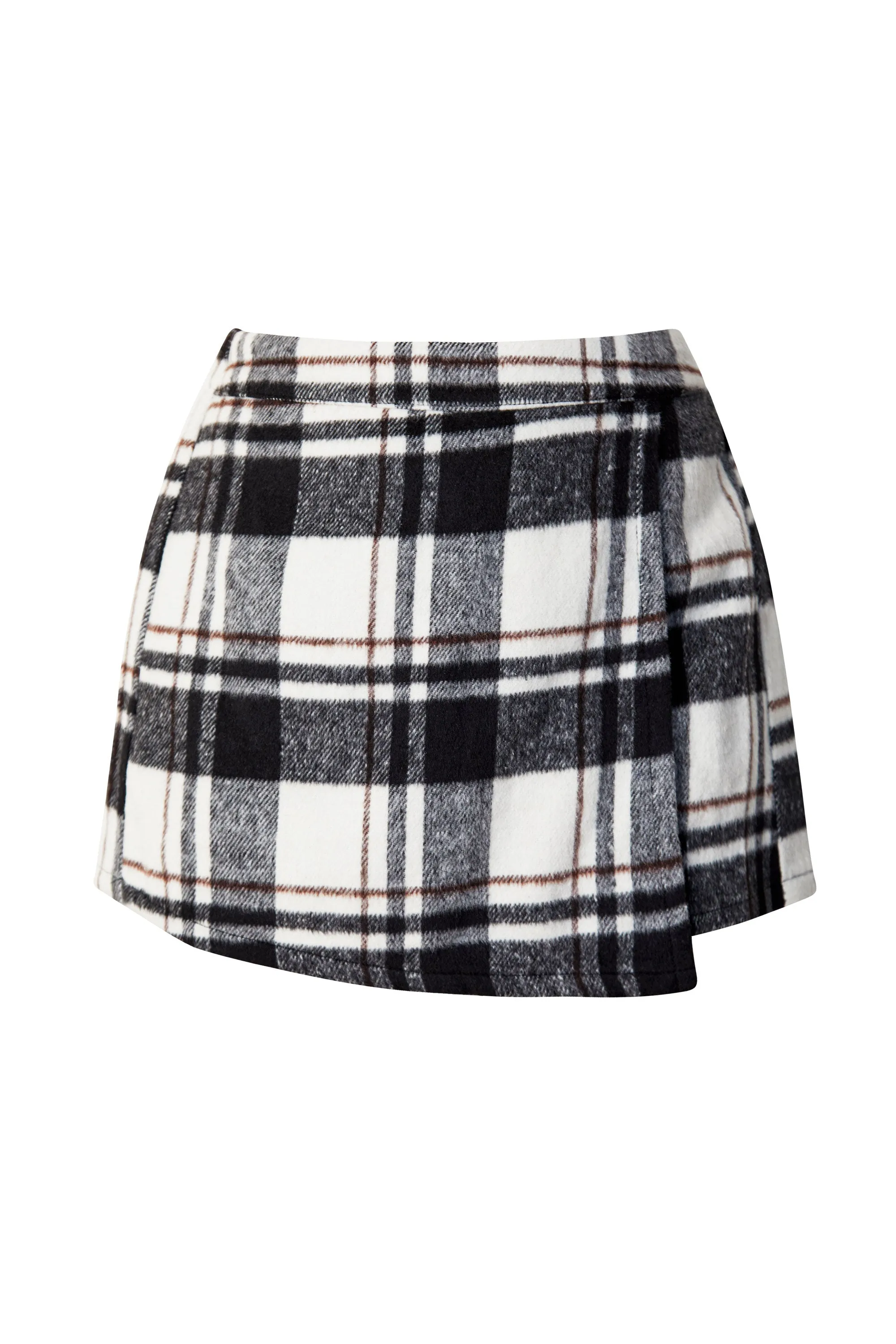 Mandy Black and White Plaid Skort