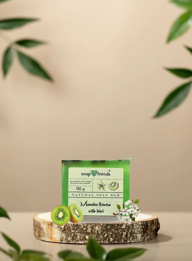 Manuka Flower and Kiwi Delight Soap Bar for Daily Cleansing, Moisturized Skin, and Elegant Fruit-Floral Aroma