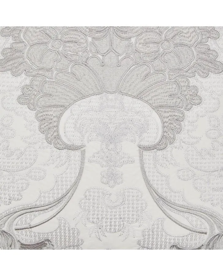 Marcette Embroidered Silver Cushion