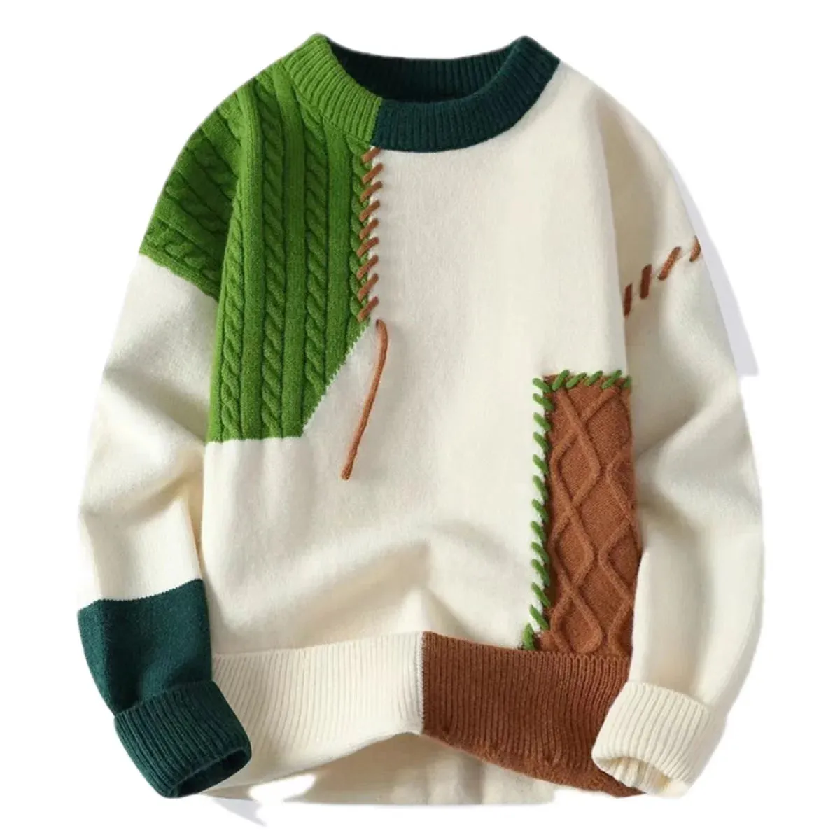 Men's stylish sweaters with patchwork design