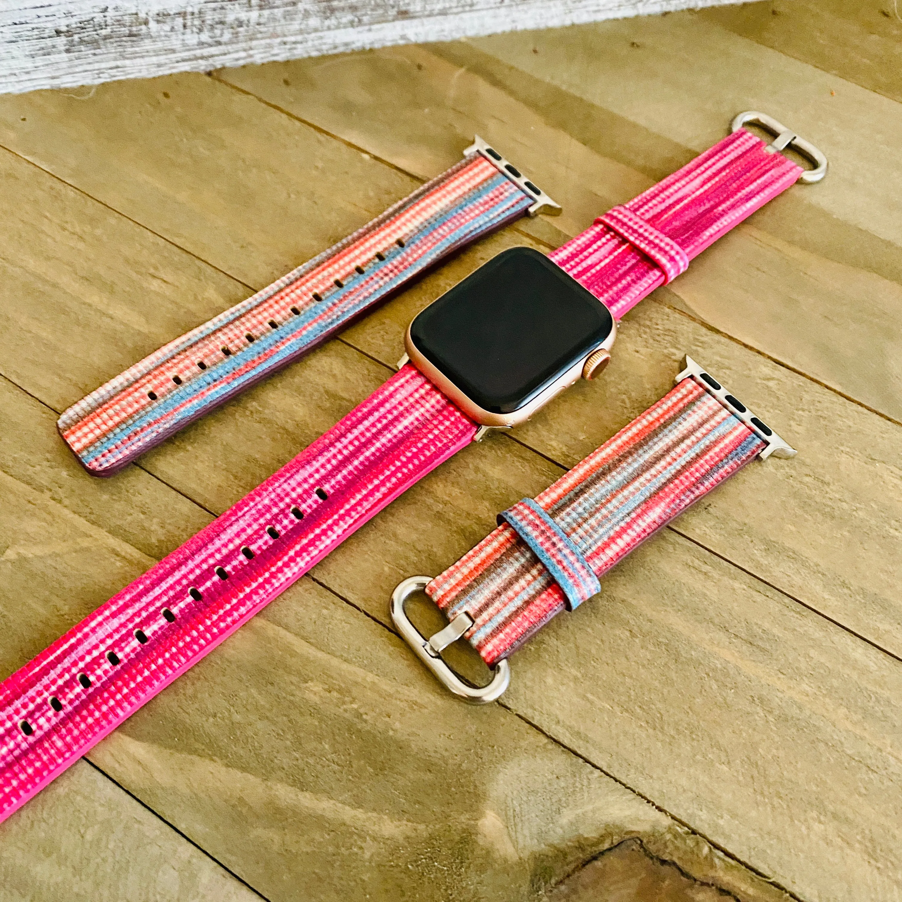 Multi Color Vibrant Leather Band For Apple Watch Two Colors Available