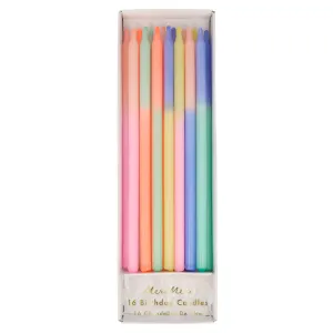 Multi Colour Block Candles (x 16)