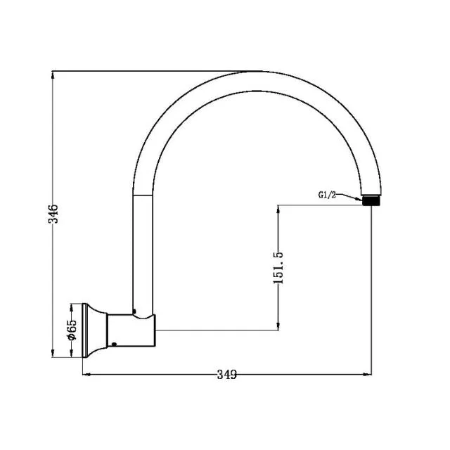 Nero York Shower Arm Matte Black