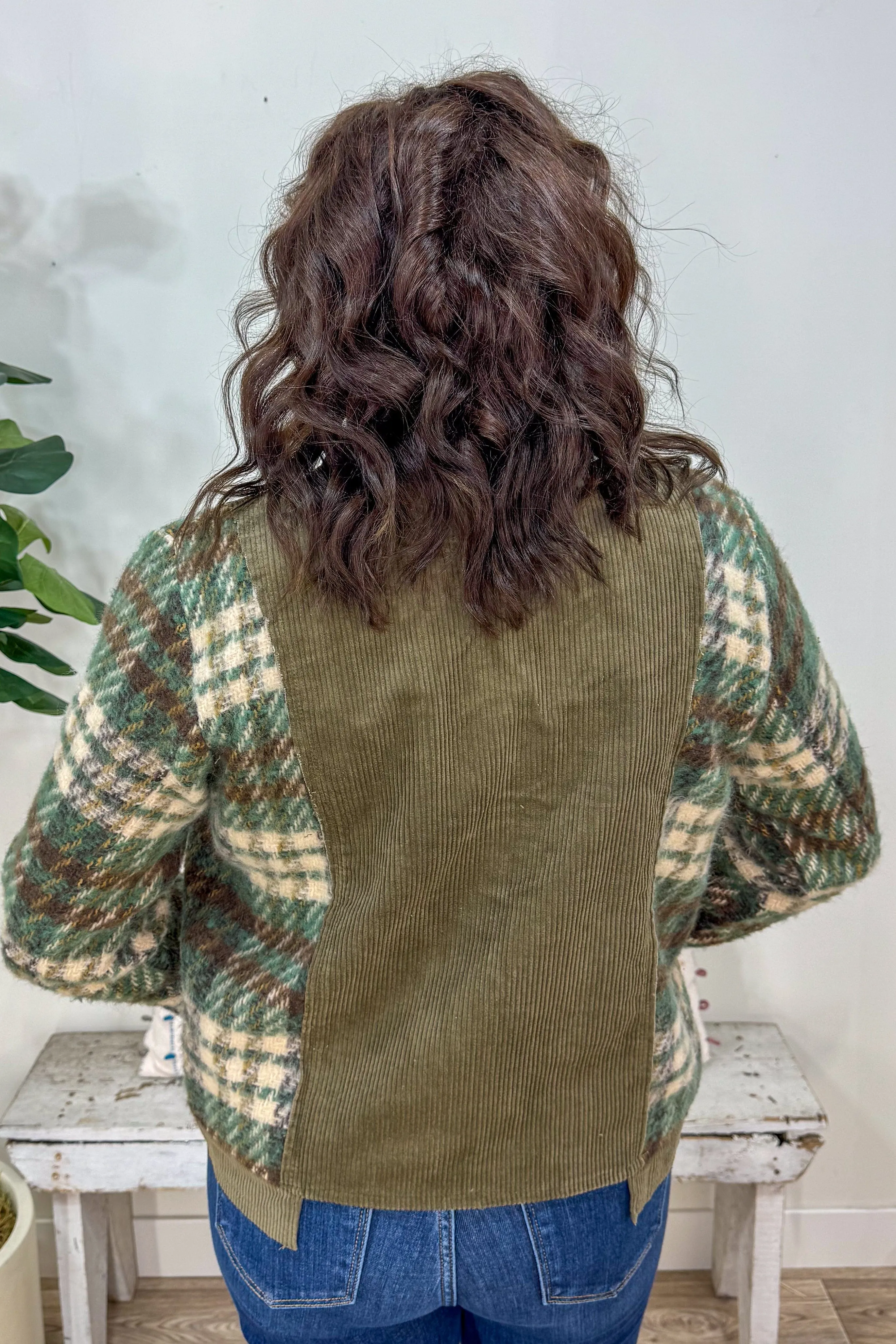 Olive & Plaid Corduroy Jacket