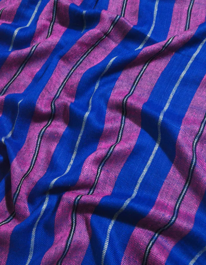 Pashmina Pattern Stole In Hues of Blue & Pink 5598