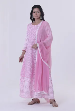 Pink Georgette Dupatta