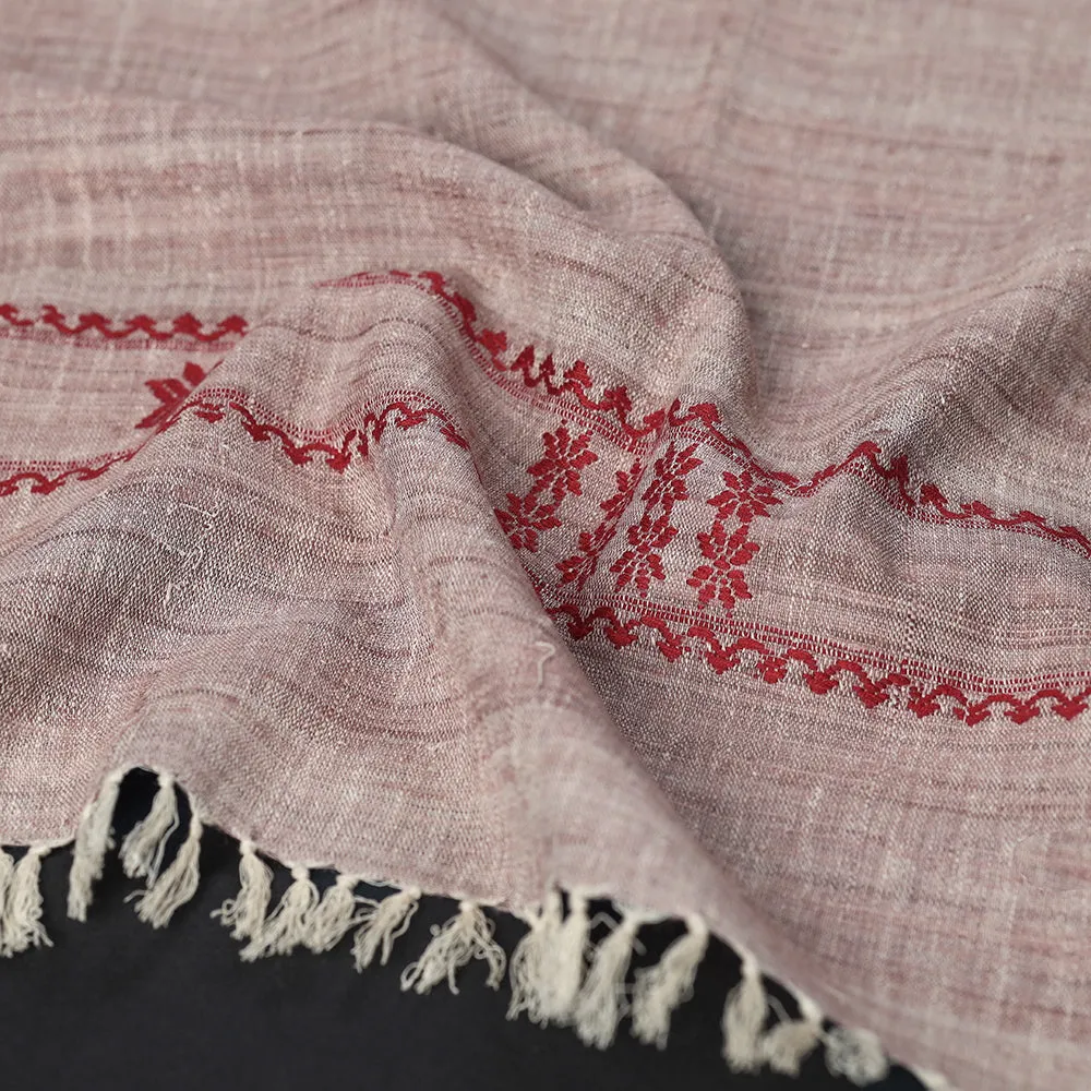 Pink - Traditional Handloom Eri Silk Stole from Assam