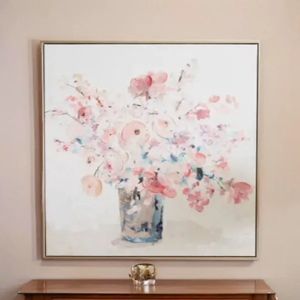 Pink Watercolour Florals Canvas Wall Art