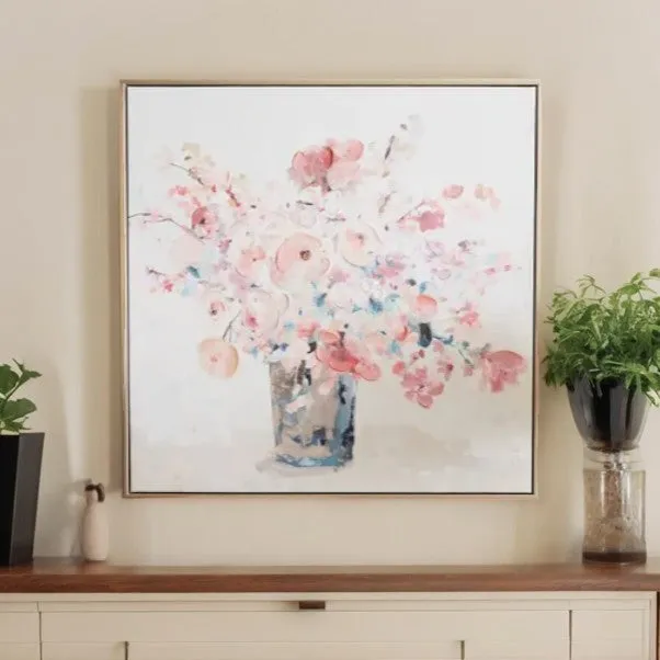 Pink Watercolour Florals Canvas Wall Art