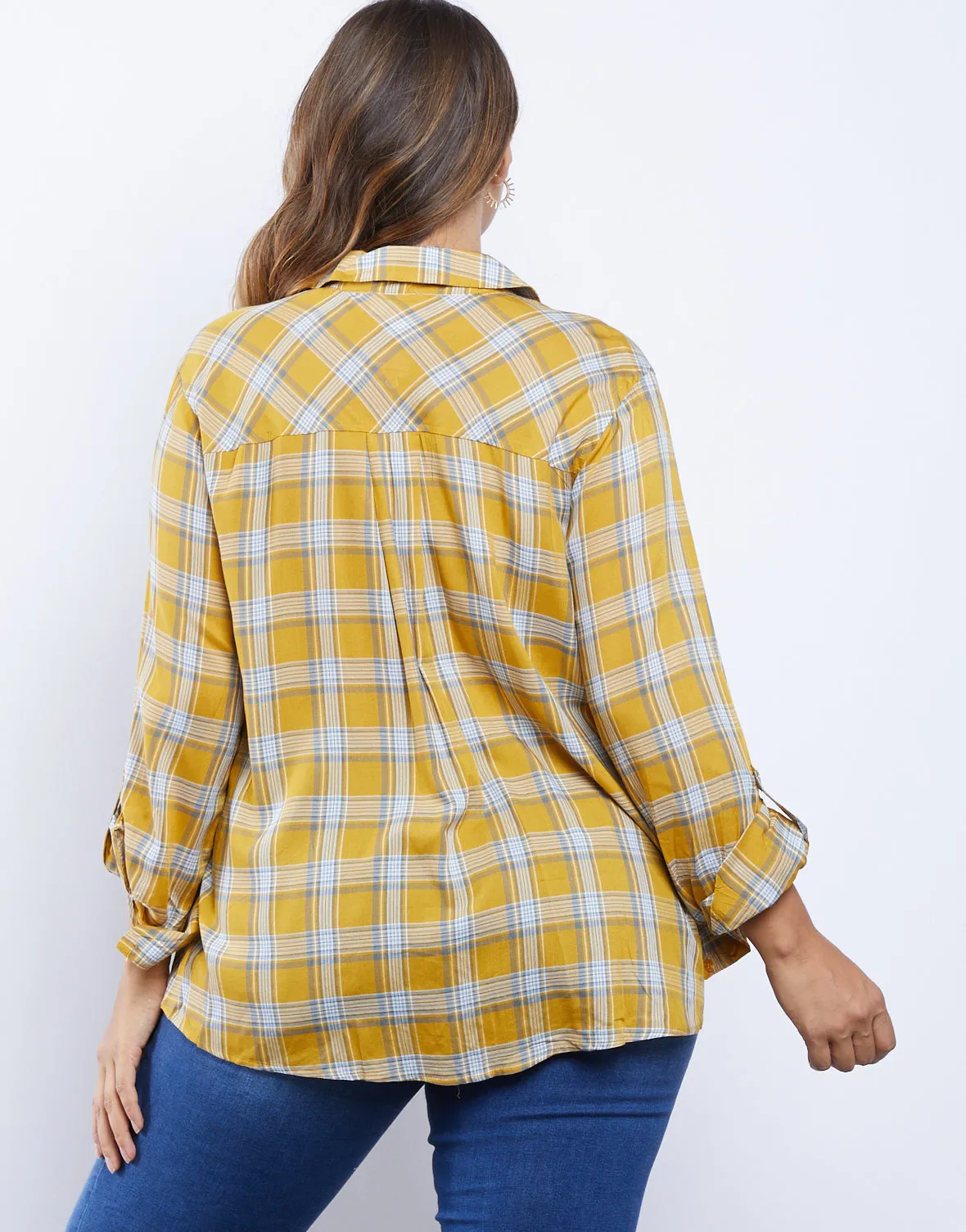 Plus Size Western Touch Plaid Shirt