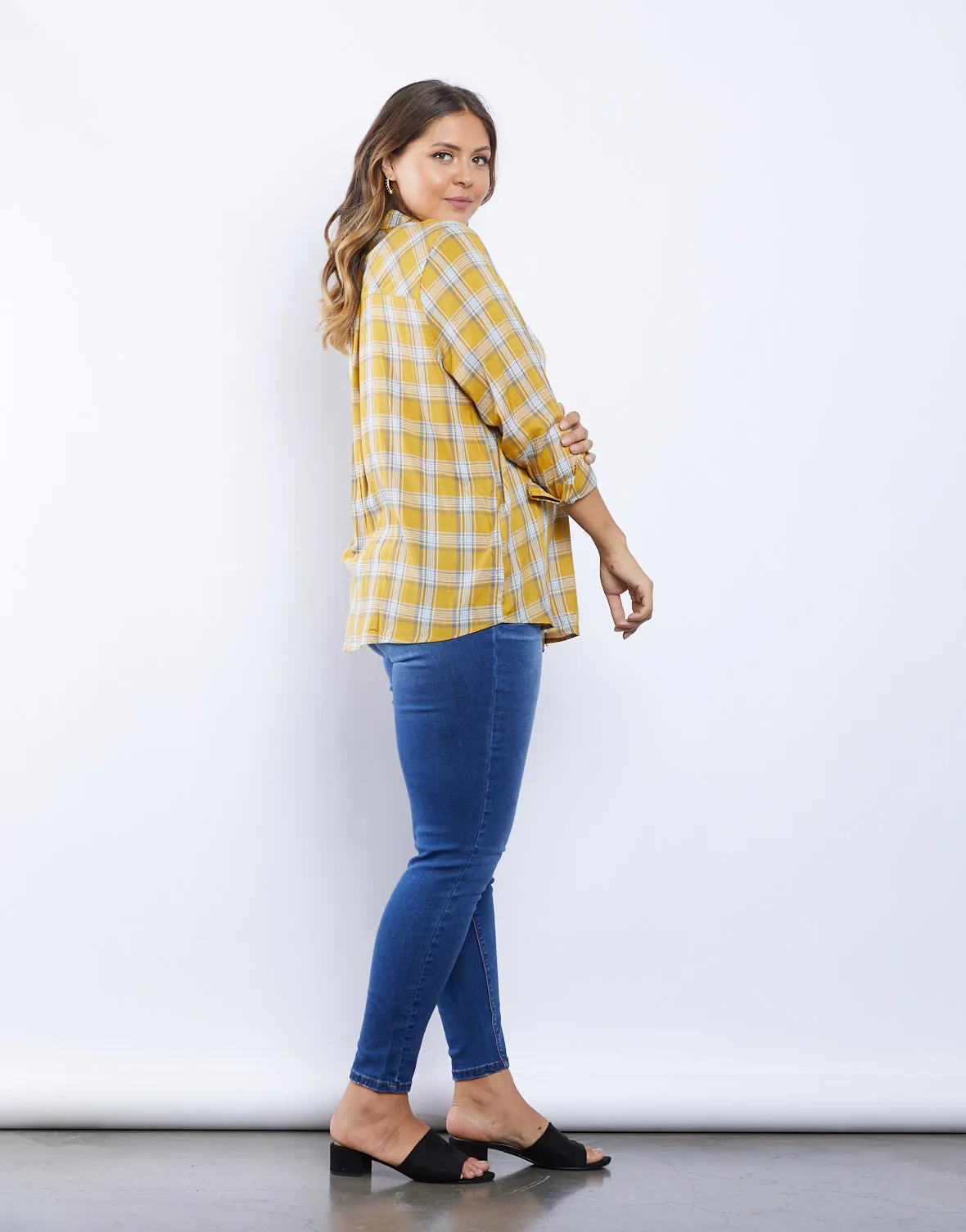 Plus Size Western Touch Plaid Shirt