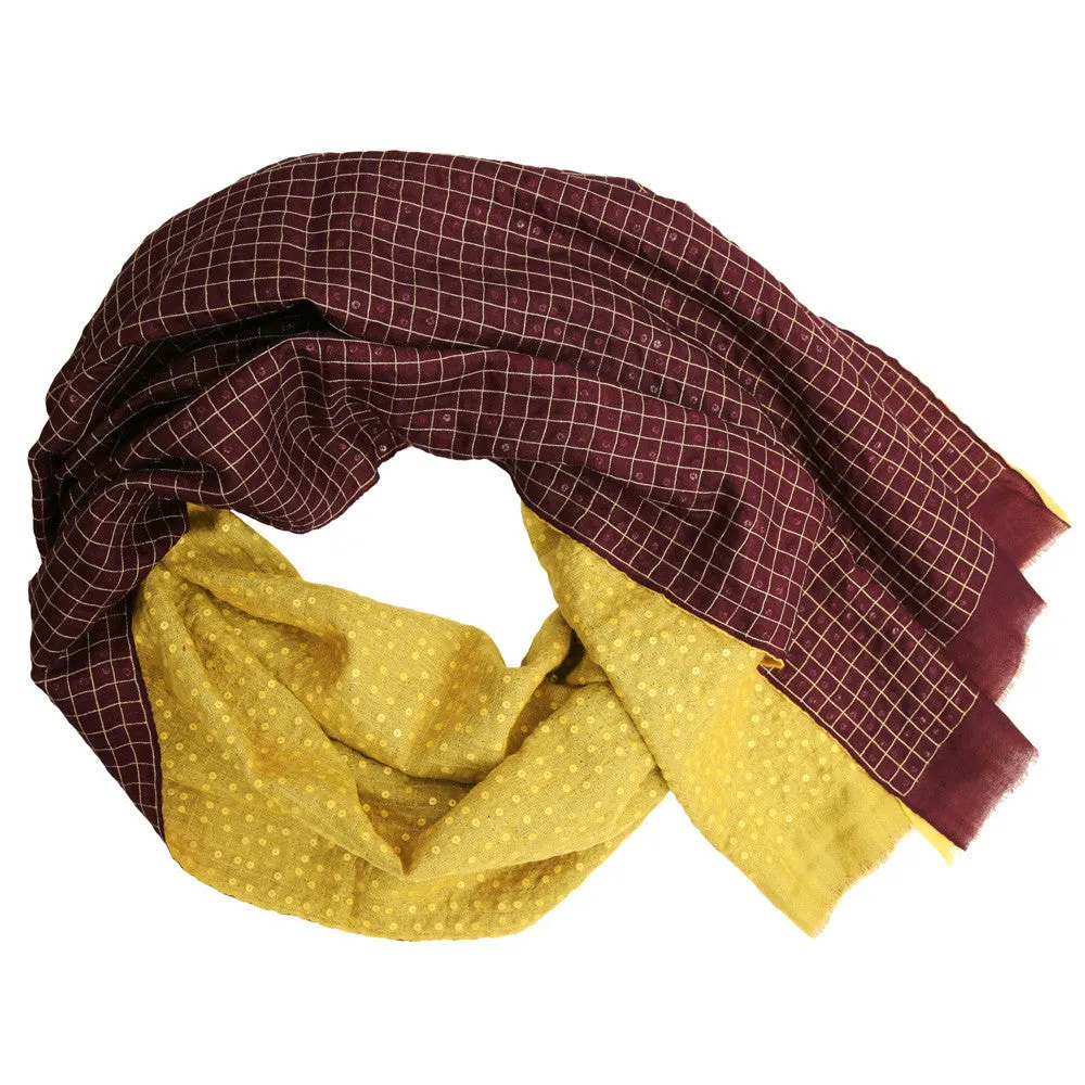 Port & Mustard Mesh Oyster Cashmere Scarf