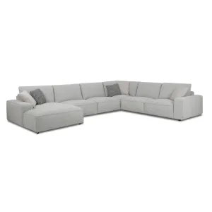 RAFFERTY Expansive Light Gray Fabric Sectional