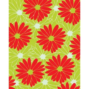 Red & Green Flowers Printed Backdrop