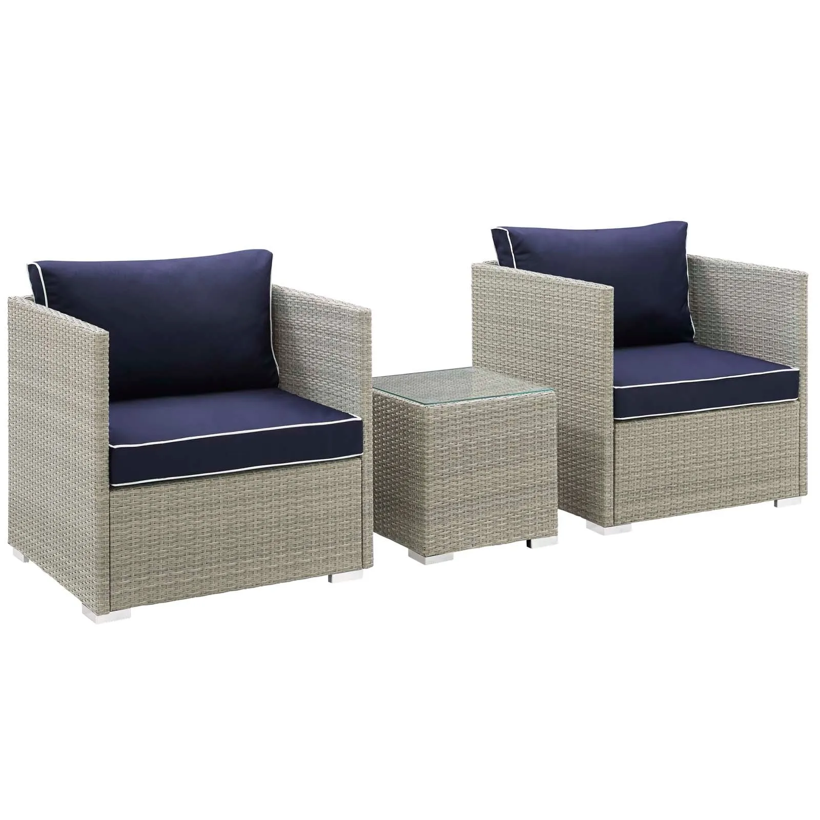 Repose 3 Piece Outdoor Patio Sectional Set