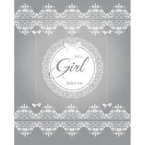 Ribbons & Lace Baby Announcement Backdrop