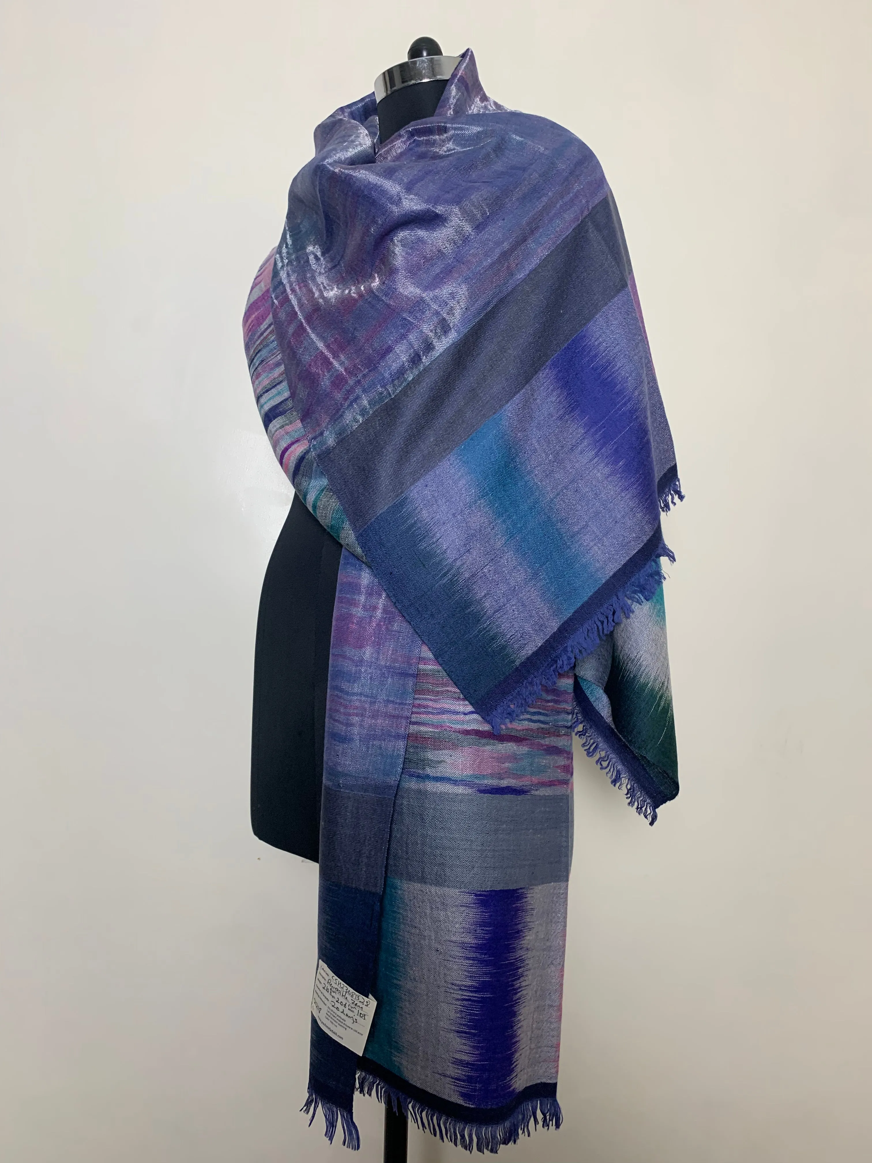 Ridhaan Metallic Reversible Cashmere Shawl