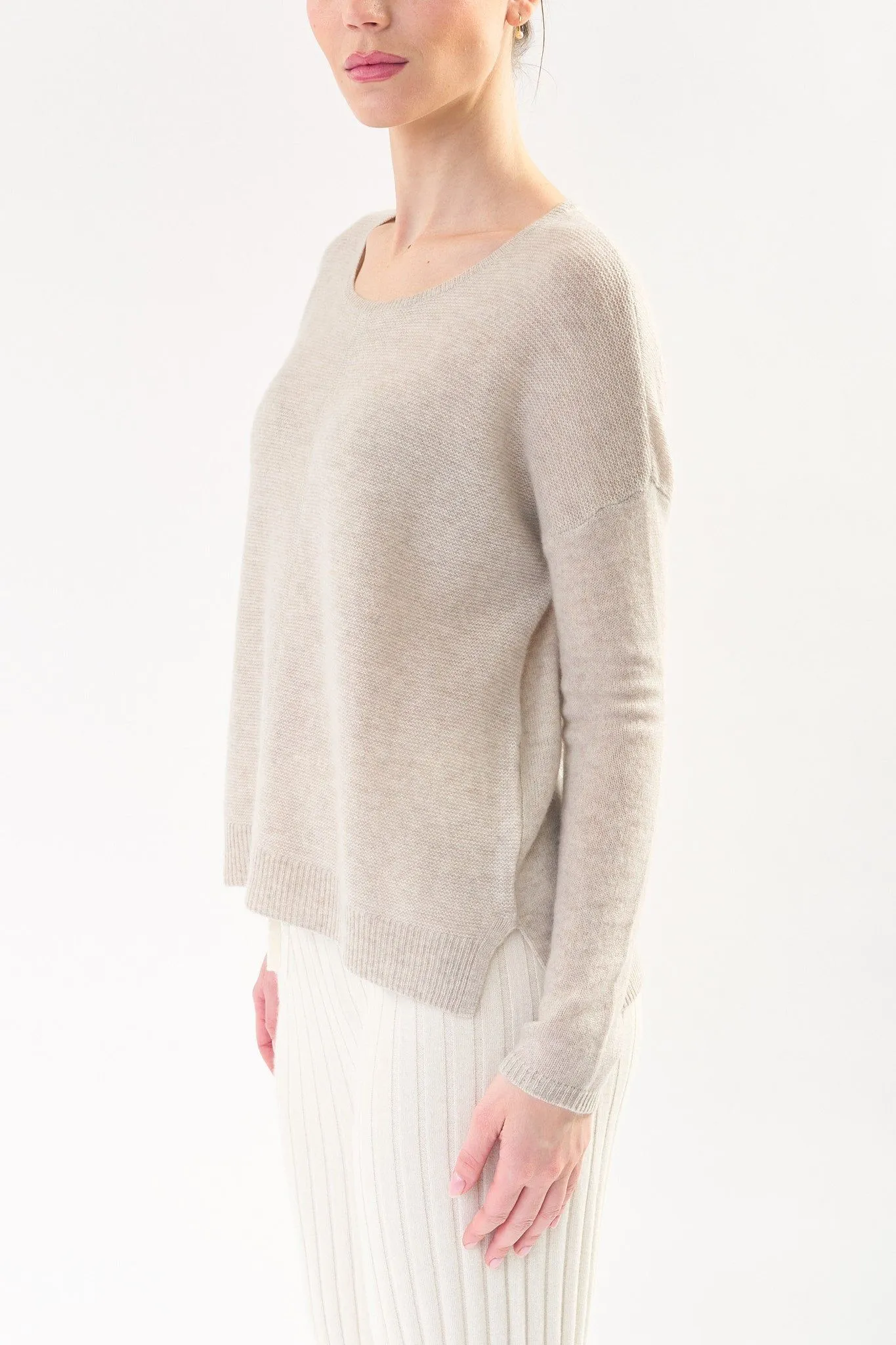 Robertson Madison 100% Cashmere Crewneck CC-221 | Oat | Clearance Final Sale