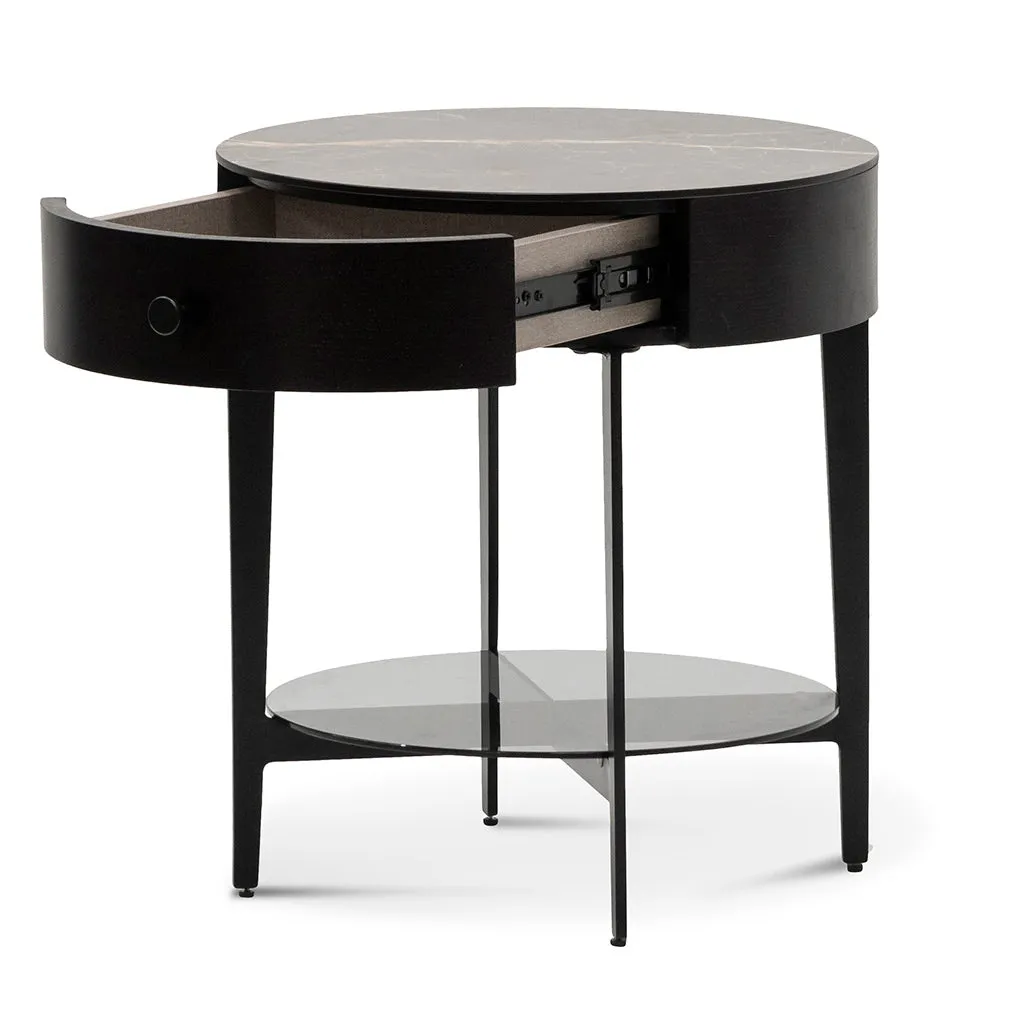 Round Side Table - Black