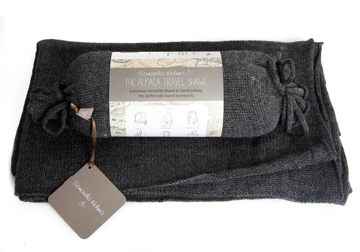 Samantha Holmes Alpaca Travel Shawl in Bag