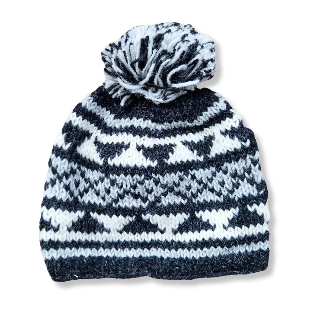 scandi wool bobble hat